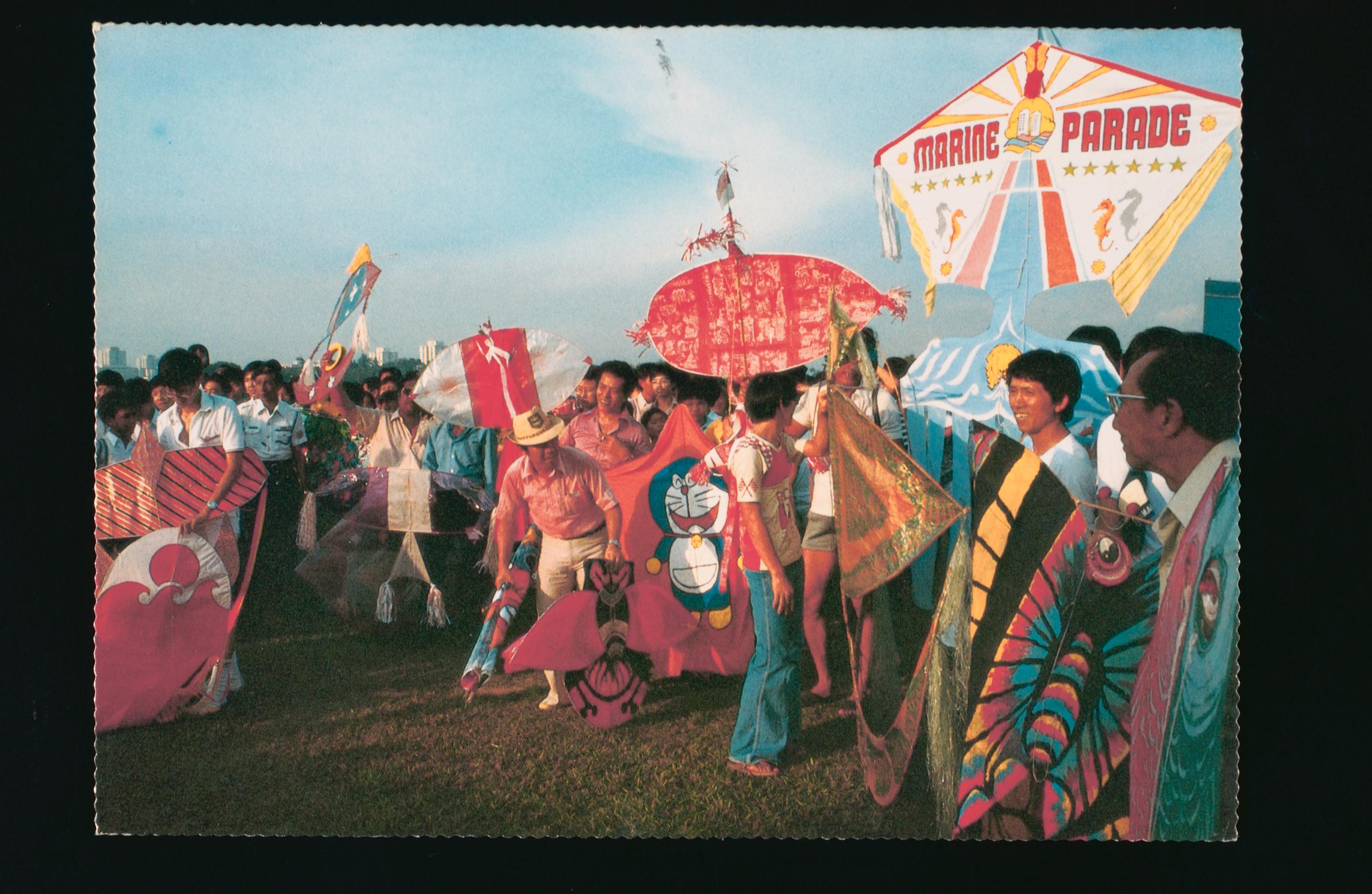<strong> Kite flying event at Marine Parade<br>
</strong><br>
2008-05403<br>
c. 1980s<br>
Singapore<br>
Collection of the National Museum of Singapore